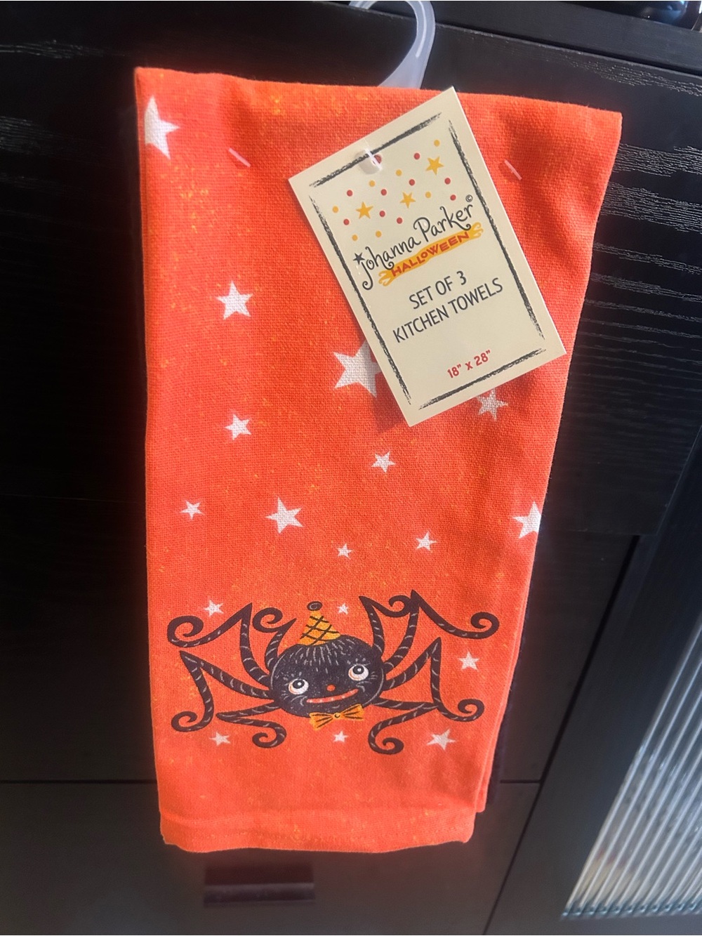 Johanna Parker Orange Star Spider Kitchen Towel